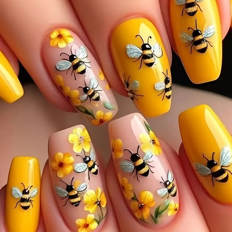 Nail Art Press On - 24 unids/set de uñas postizas de