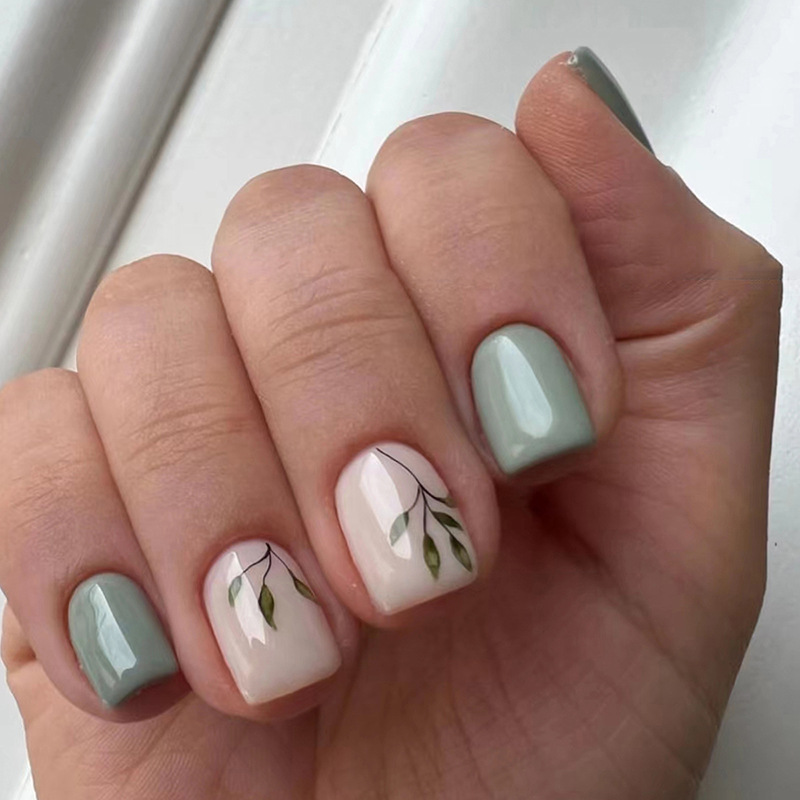 Nail Art Press On - 24 Uds uñas postizas reutilizables cabeza