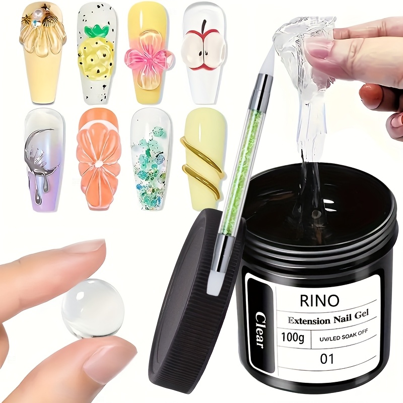 Nail Art Ombre - Gel de Uñas Transparente Antiadherente de