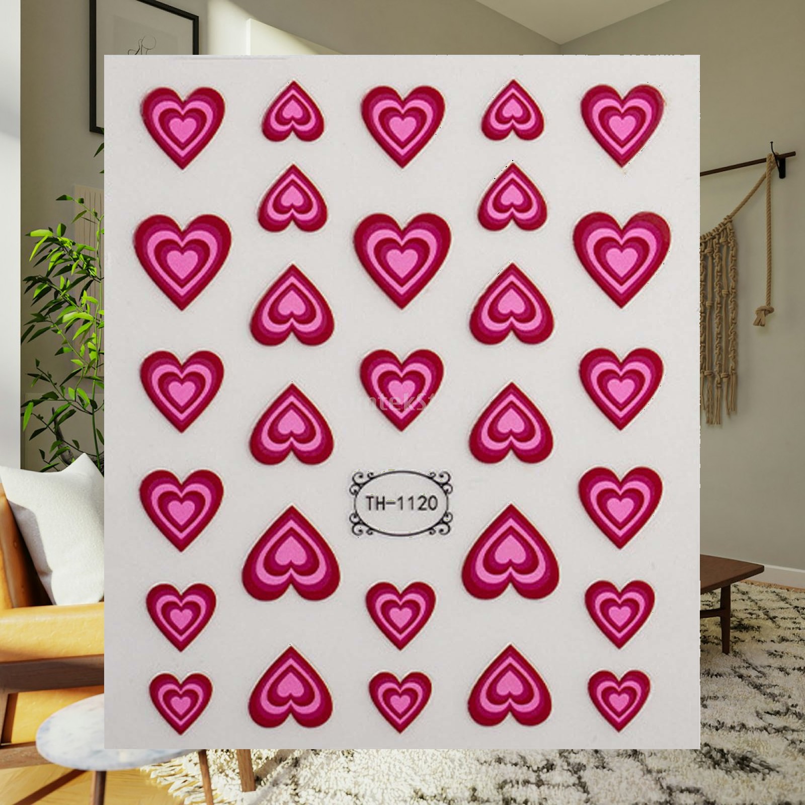Pegatinas 3D con forma de cora - Nail Art Valentines Day reseña y precio