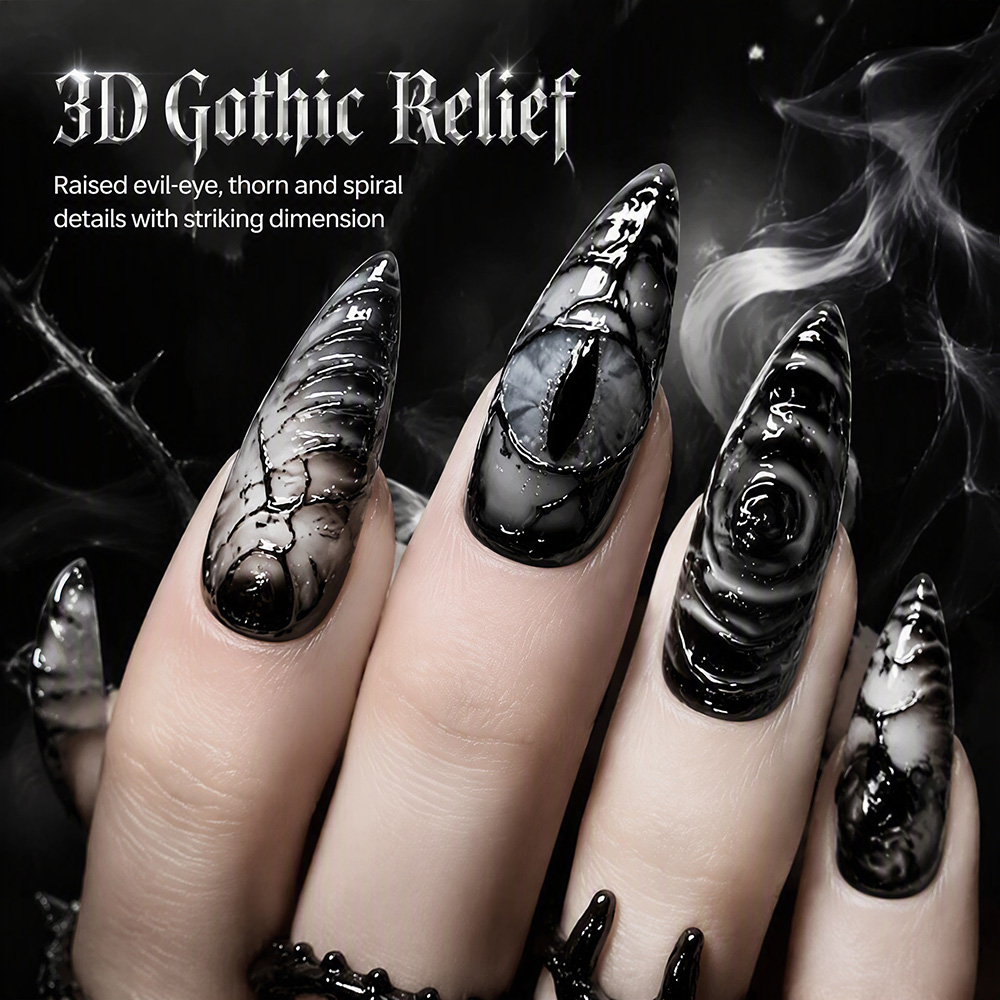 Uñas postizas góticas Stiletto - Nail Art Press On reseña y precio